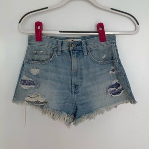 High waisted jean shorts